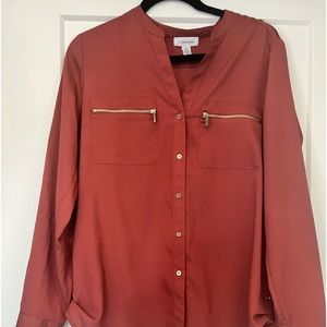 Burnt Orange Calvin Klein Blouse